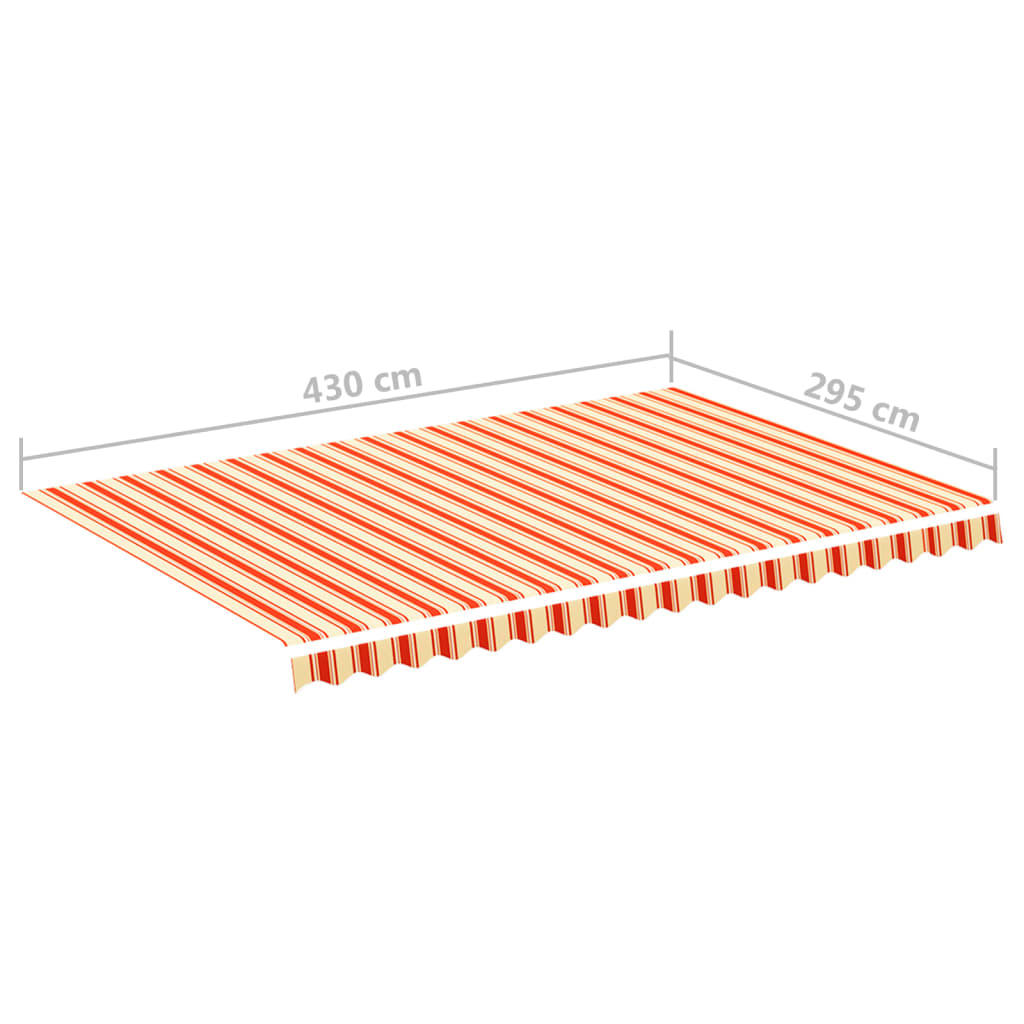 Erstatningsduk for markise gul og oransje 4,5x3 m polyester