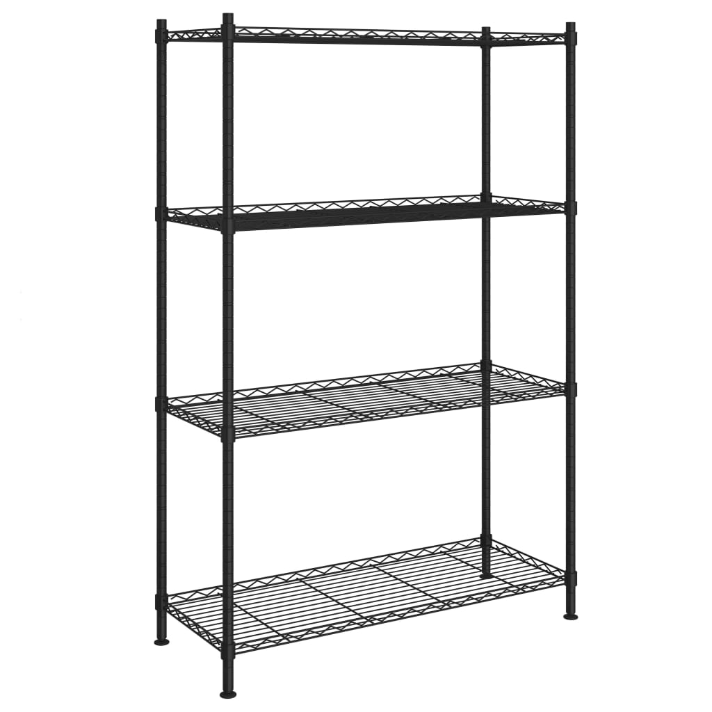 Oppbevaringshylle 4 etasjer 90x35x137 cm svart 200 kg