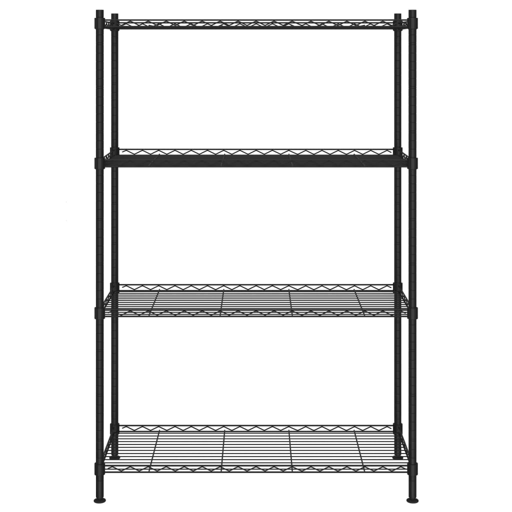 Oppbevaringshylle 4 etasjer 90x35x137 cm svart 200 kg