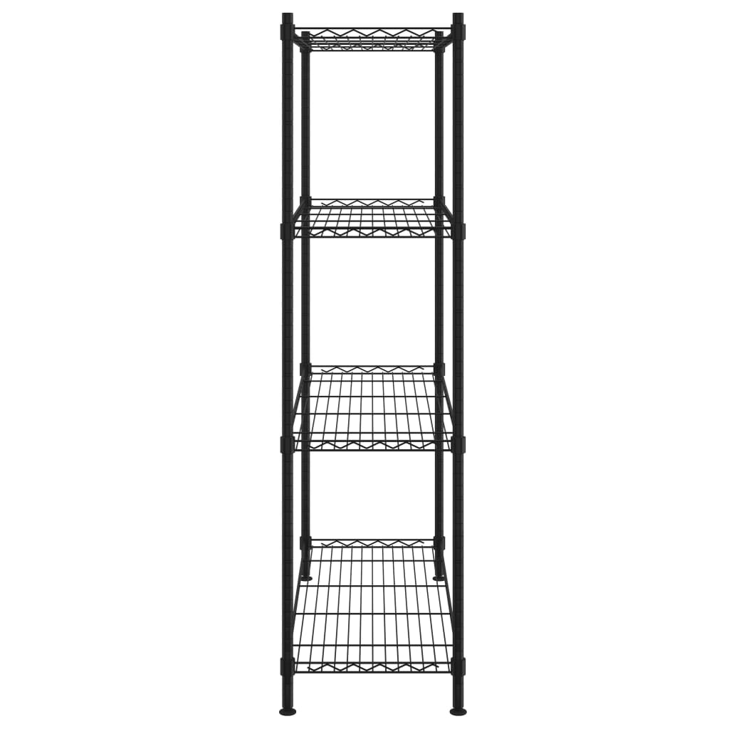 Oppbevaringshylle 4 etasjer 90x35x137 cm svart 200 kg