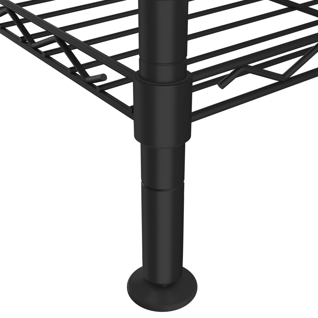Oppbevaringshylle 4 etasjer 90x35x137 cm svart 200 kg