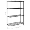 Oppbevaringshylle 4 etasjer 90x35x137 cm svart 200 kg