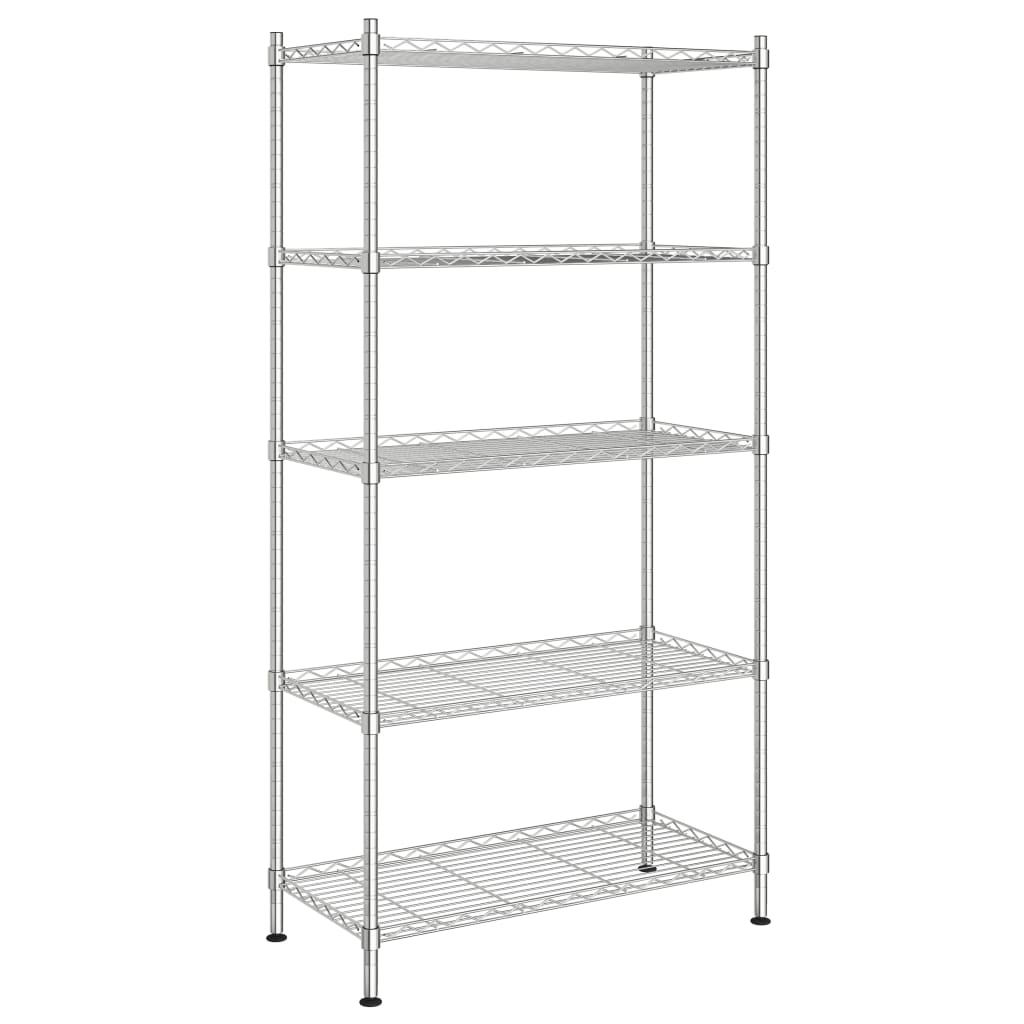 Oppbevaringshylle 5 etasjer 90x35x180 cm krom 250 kg