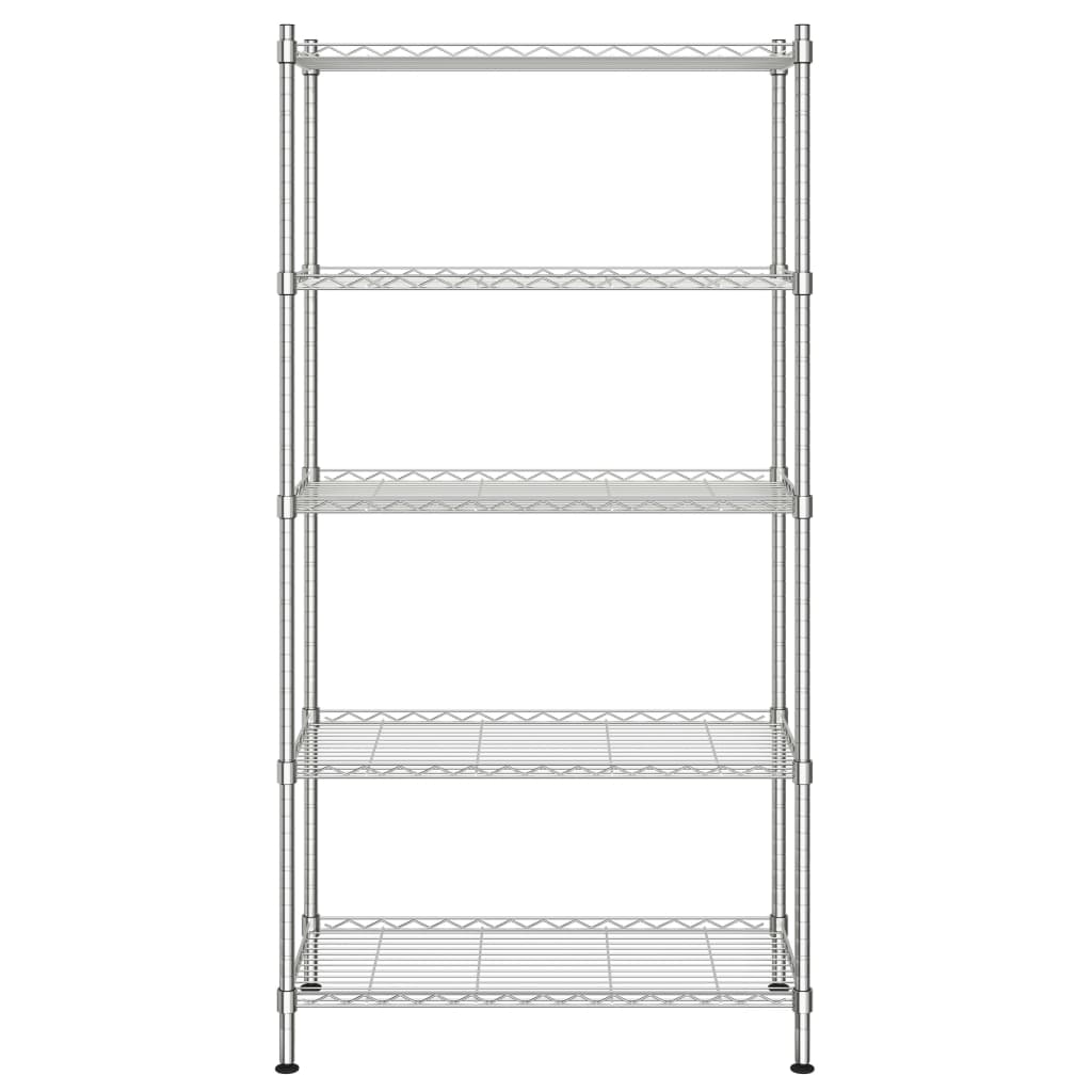 Oppbevaringshylle 5 etasjer 90x35x180 cm krom 250 kg
