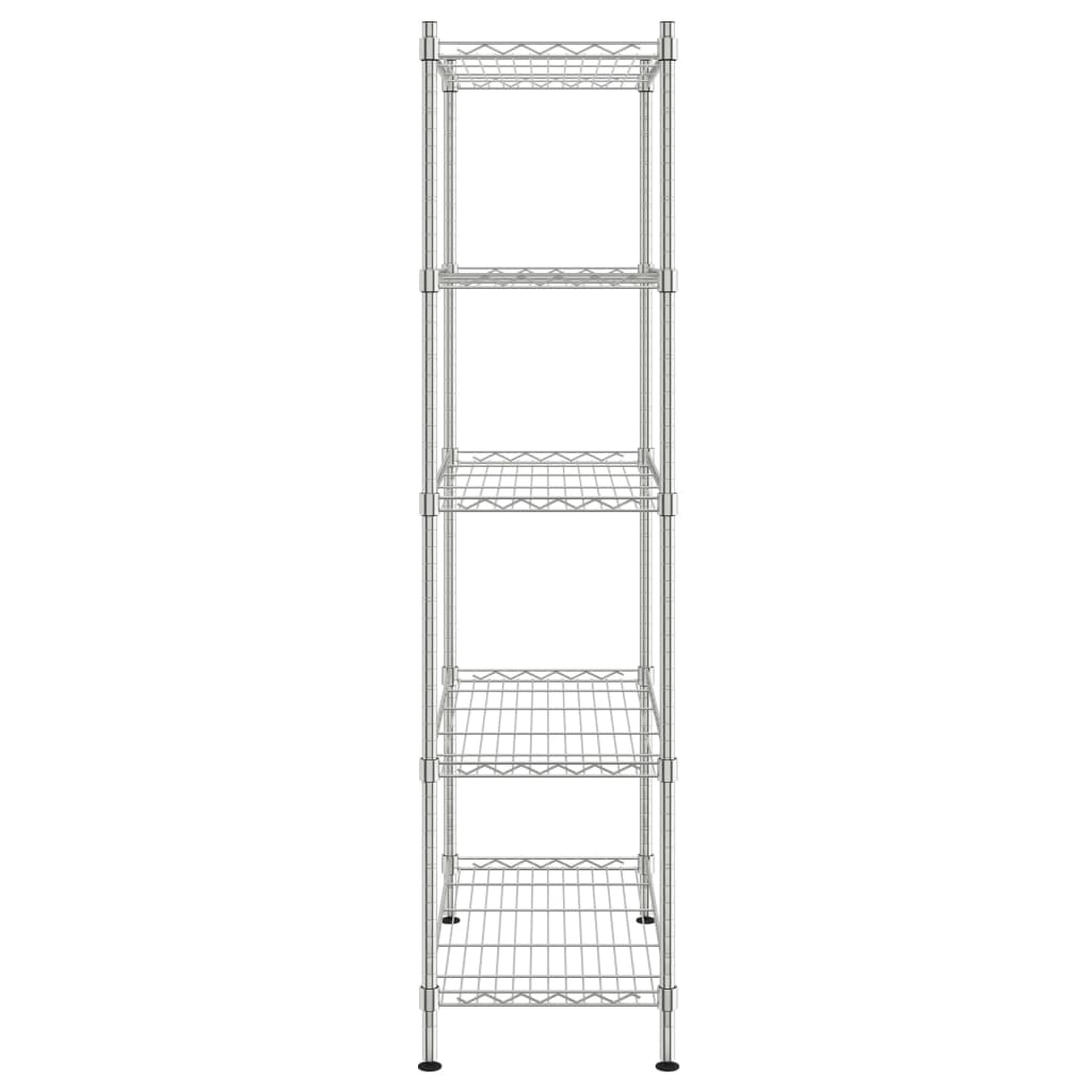 Oppbevaringshylle 5 etasjer 90x35x180 cm krom 250 kg