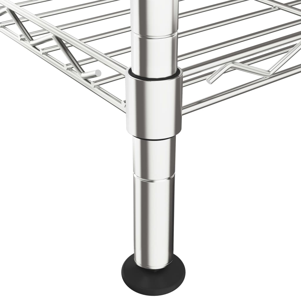 Oppbevaringshylle 5 etasjer 90x35x180 cm krom 250 kg