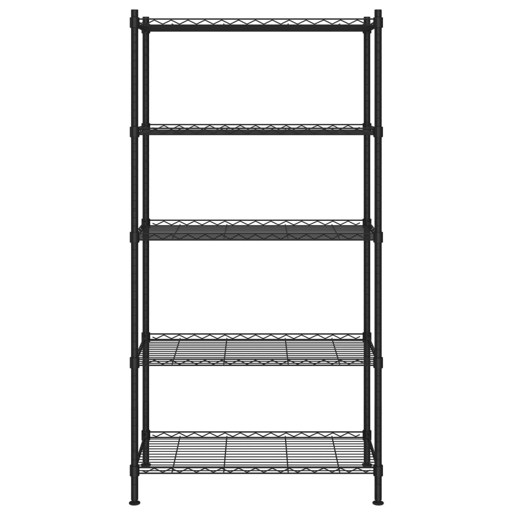 Oppbevaringshylle 5 etasjer 90x35x180 cm svart 250 kg