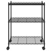 Oppbevaringshylle 3 etasjer med hjul 60x35x81 cm svart 150 kg