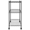 Oppbevaringshylle 3 etasjer med hjul 60x35x81 cm svart 150 kg