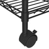 Oppbevaringshylle 3 etasjer med hjul 60x35x81 cm svart 150 kg