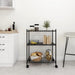 Oppbevaringshylle 3 etasjer med hjul 60x35x81 cm svart 150 kg