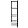 Oppbevaringshylle 4 etasjer med hjul 90x35x142 cm svart 200 kg