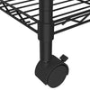 Oppbevaringshylle 4 etasjer med hjul 90x35x142 cm svart 200 kg