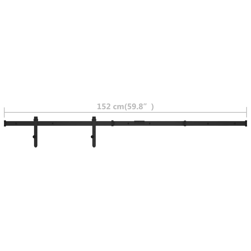 Mini skyvedørsett karbonstål 152 cm
