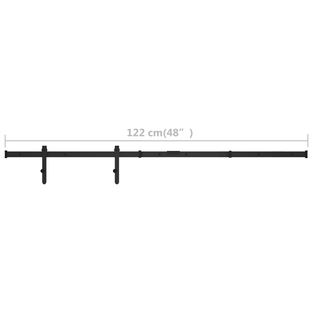 Mini skyvedørsett karbonstål 122 cm
