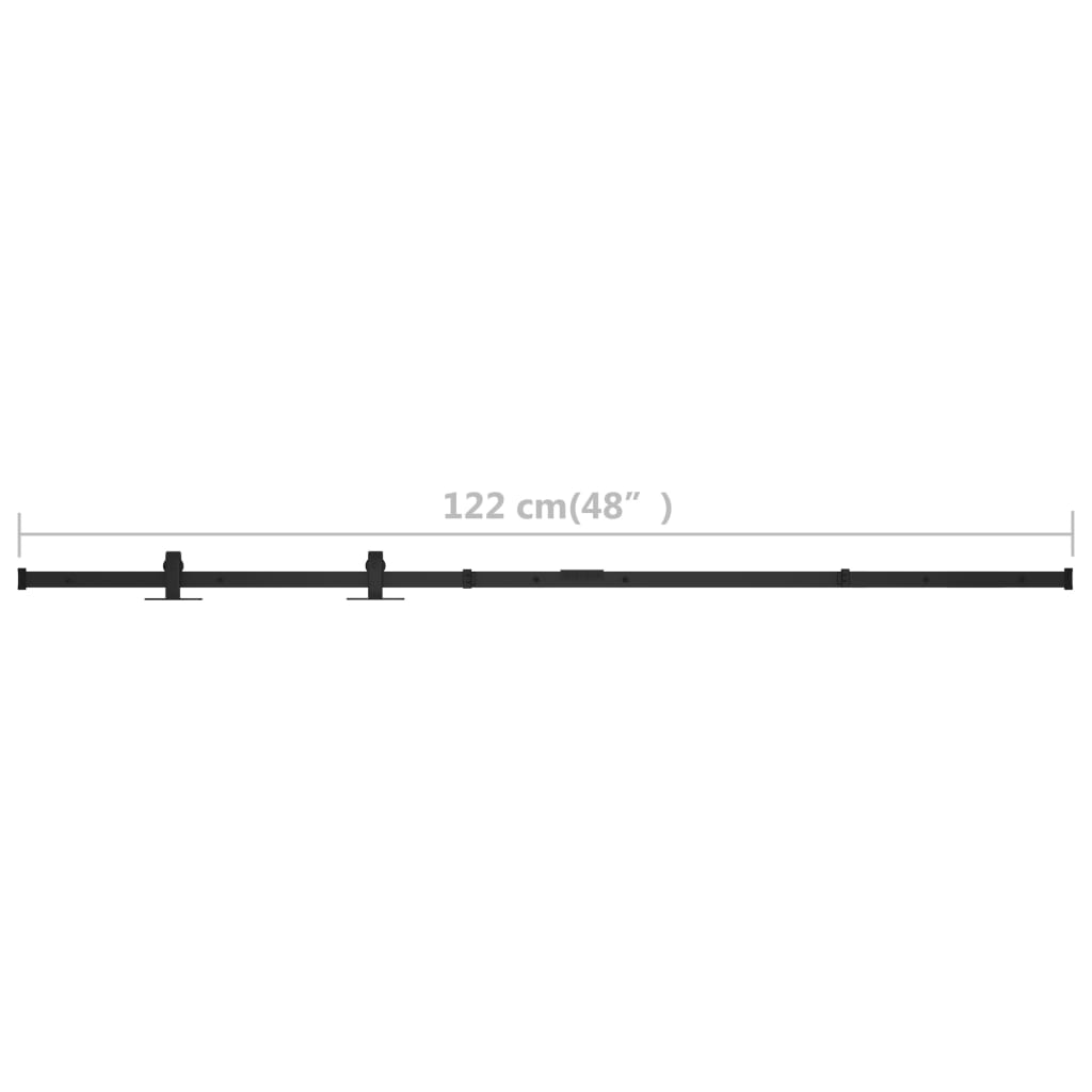 Mini skyvedørsett karbonstål 122 cm