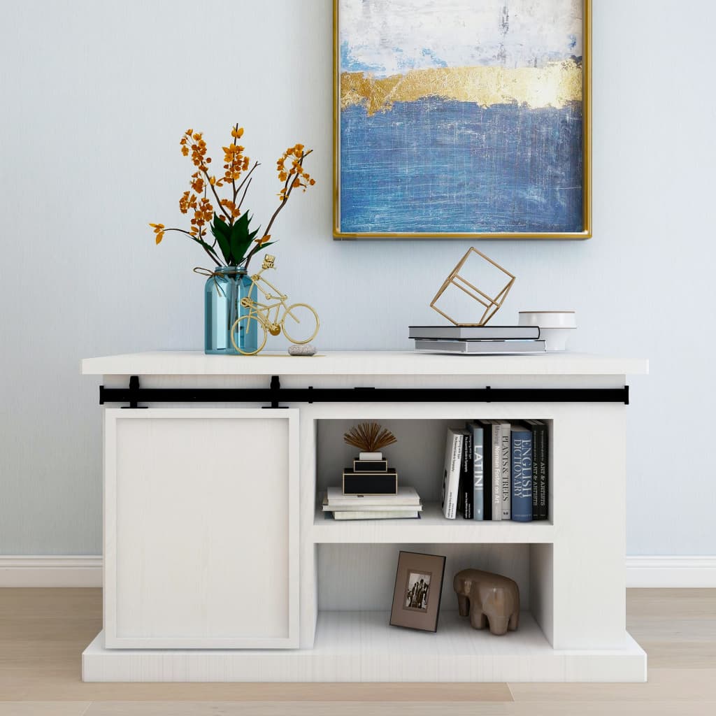 Mini skyvedørsett karbonstål 122 cm