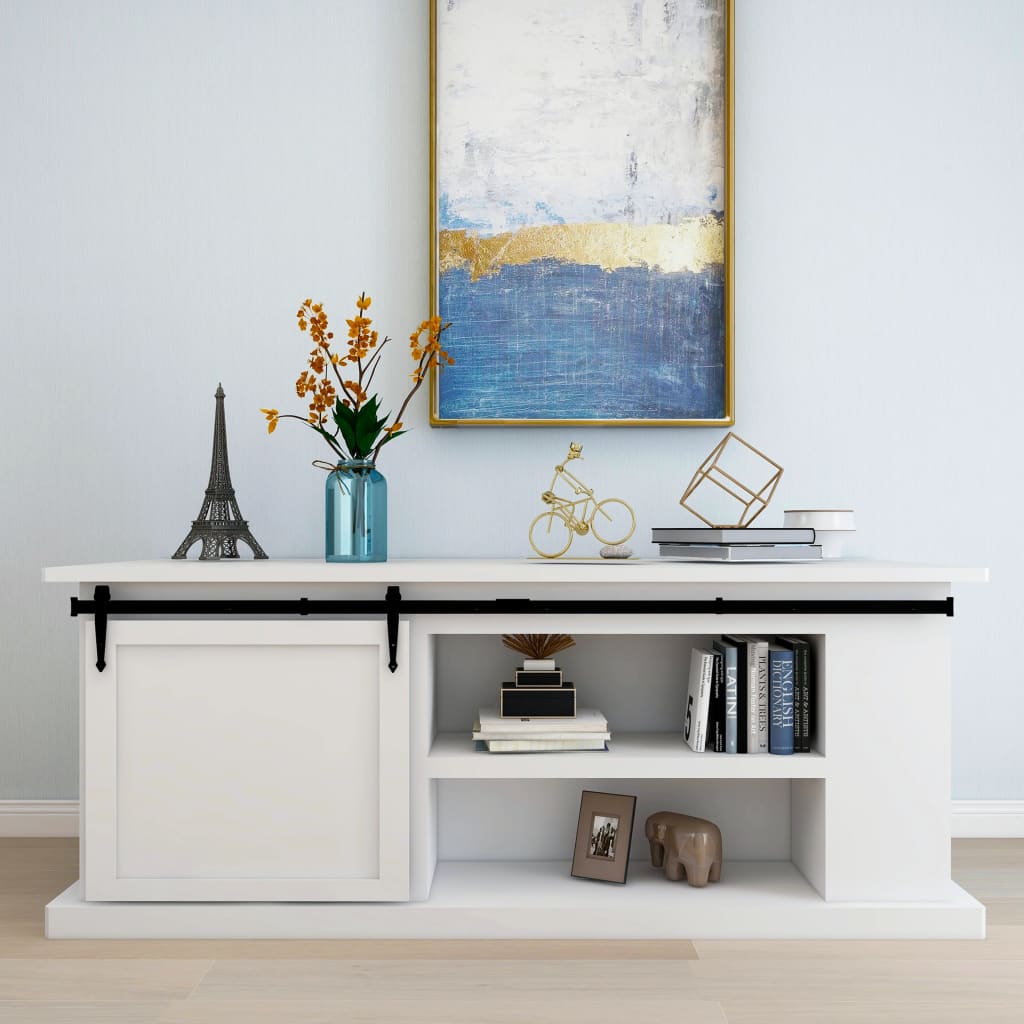Mini skyvedørsett karbonstål 183 cm