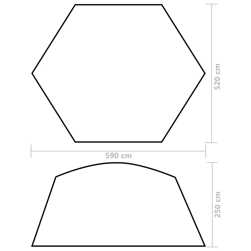 Bassengtelt stoff 590x520x250 cm grønn
