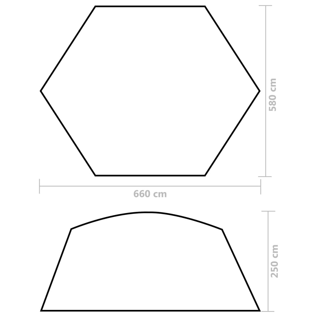 Bassengtelt stoff 660x580x250 cm grå