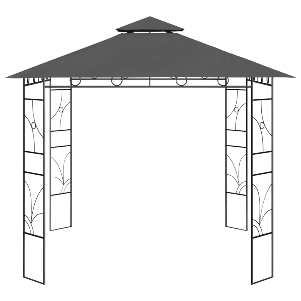 Paviljong 3x3x2,7 m antrasitt 160 g/m²