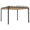Paviljong med lamelltak 3x3 m gråbrun stoff og aluminium