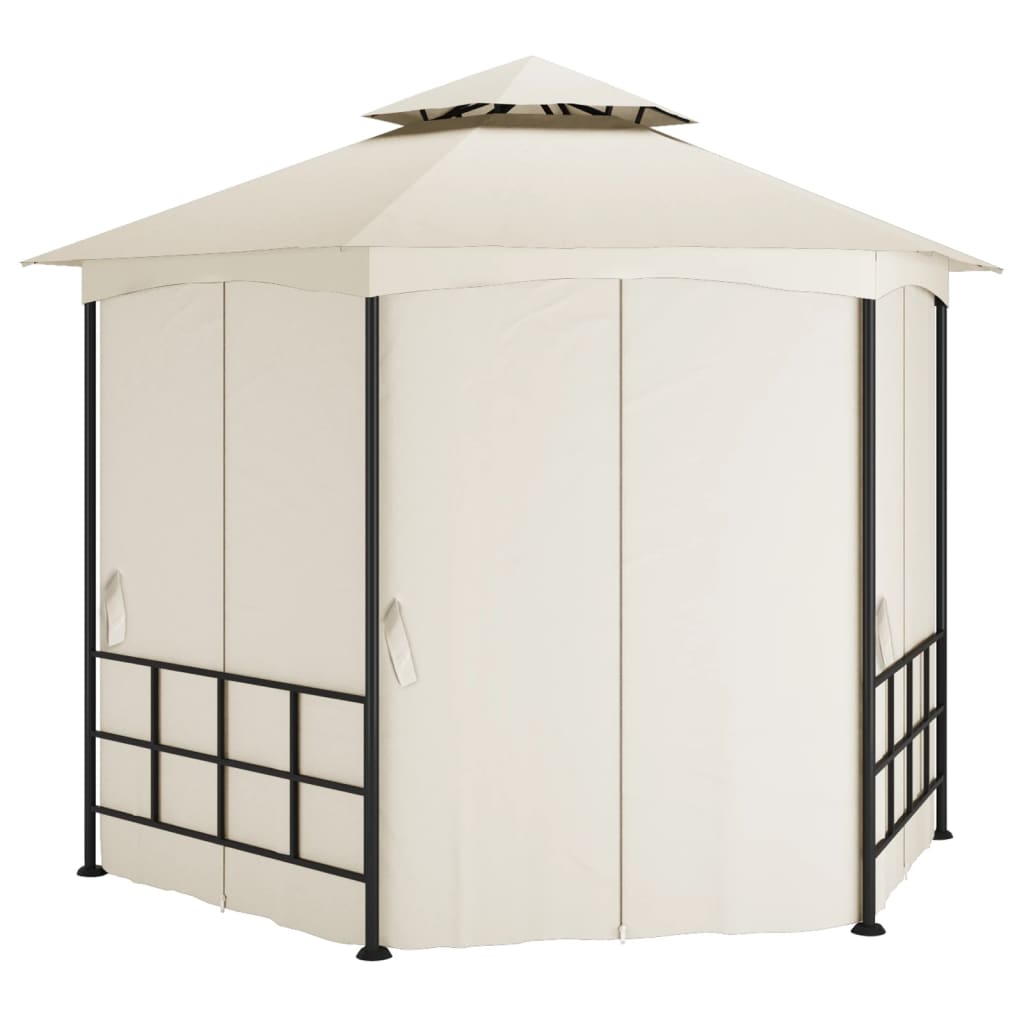 Paviljong med sidevegger 3,1x2,7 m kremhvit