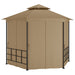 Paviljong med sidevegger 3,1x2,7 m gråbrun