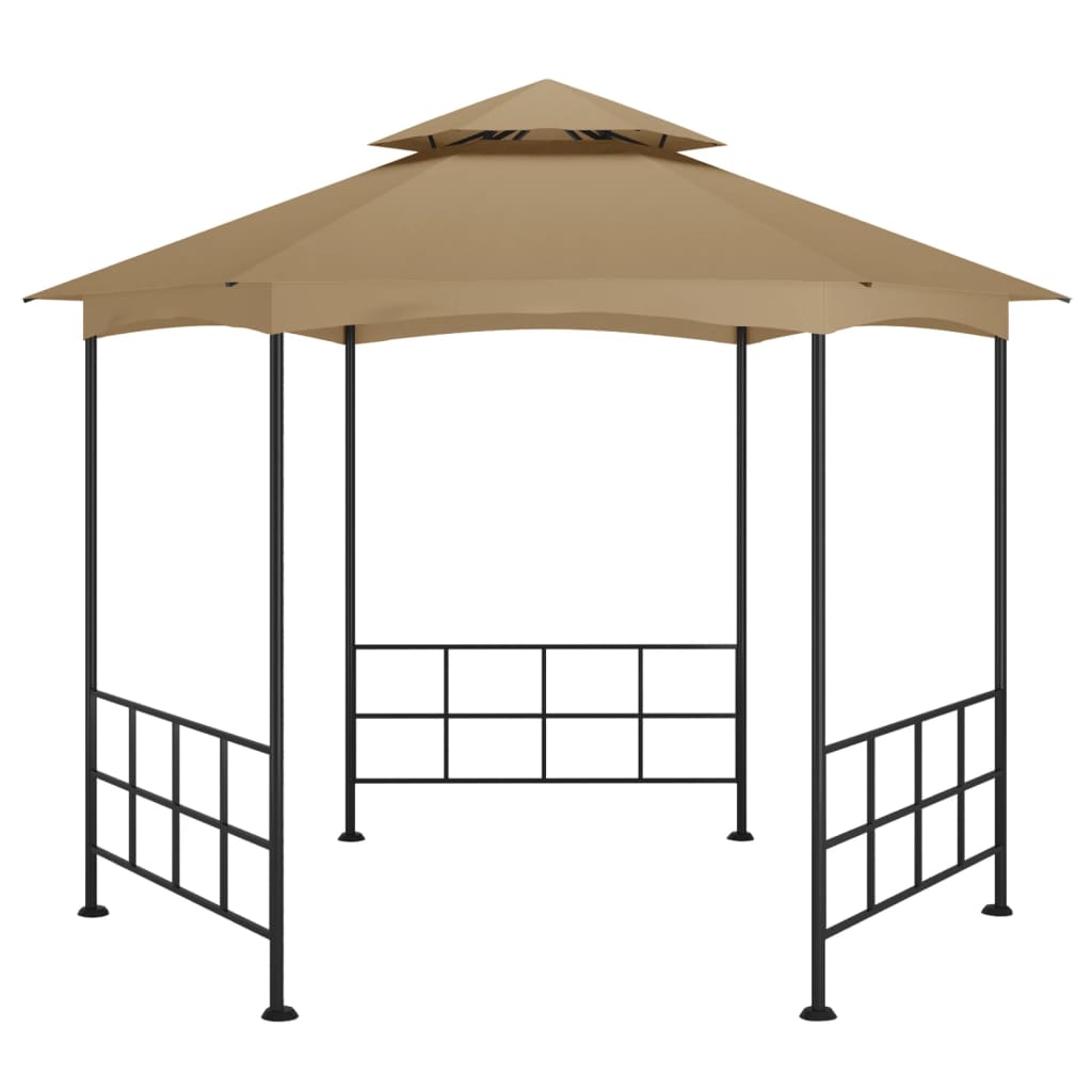 Paviljong med sidevegger 3,1x2,7 m gråbrun