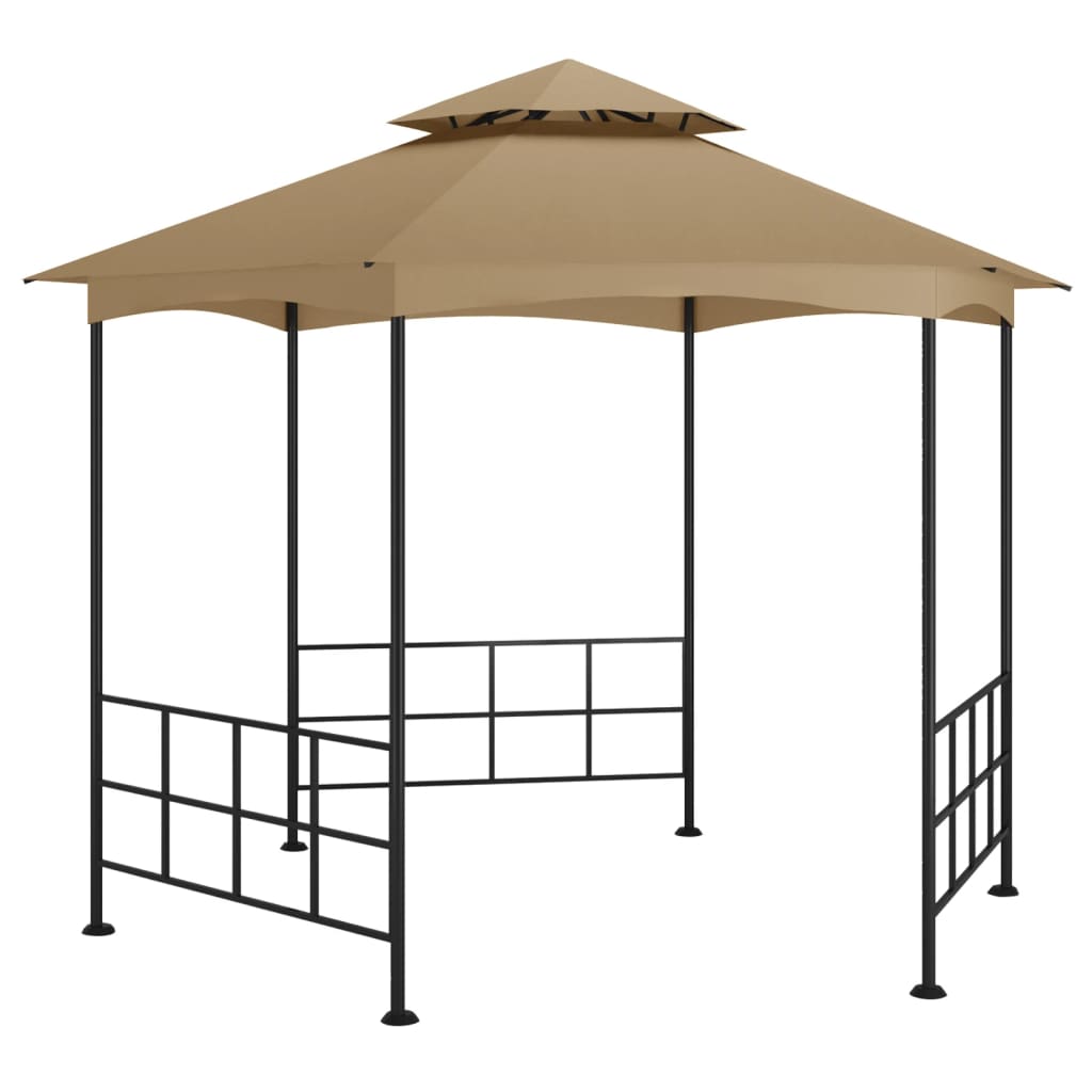 Paviljong med sidevegger 3,1x2,7 m gråbrun