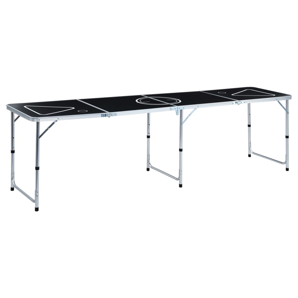 Sammenleggbart ølpongbord med kopper og baller 240 cm vidaXL
