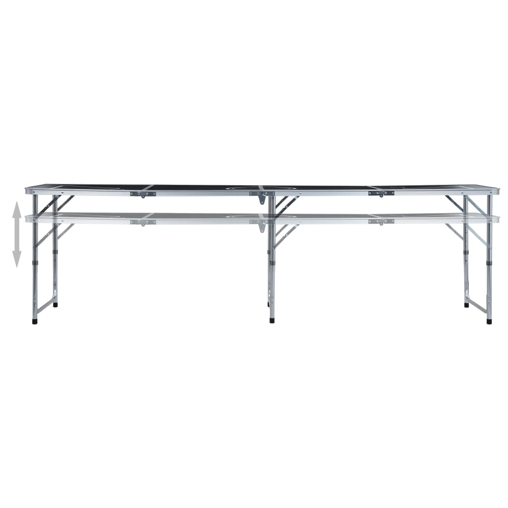 Sammenleggbart ølpongbord med kopper og baller 240 cm vidaXL