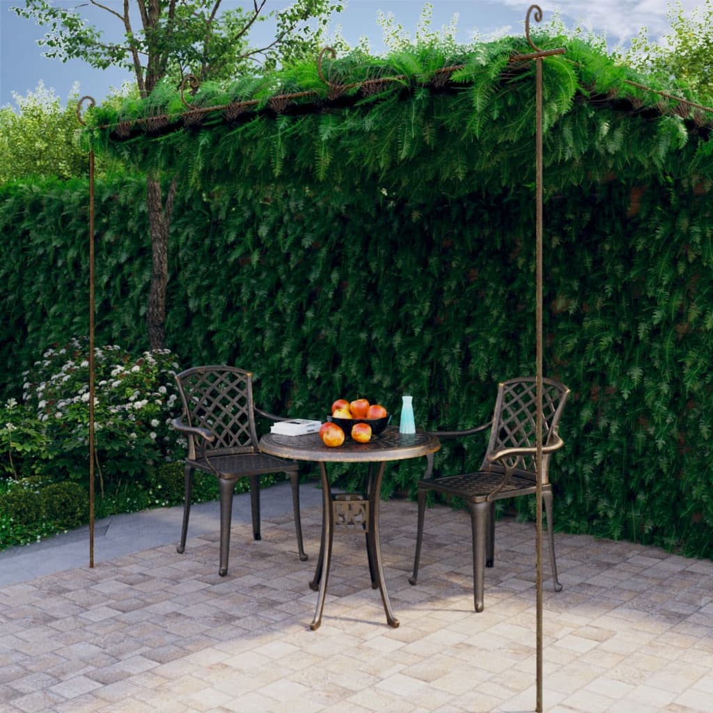 Hagepergola antikk brun 4x3x2,5 m jern vidaXL
