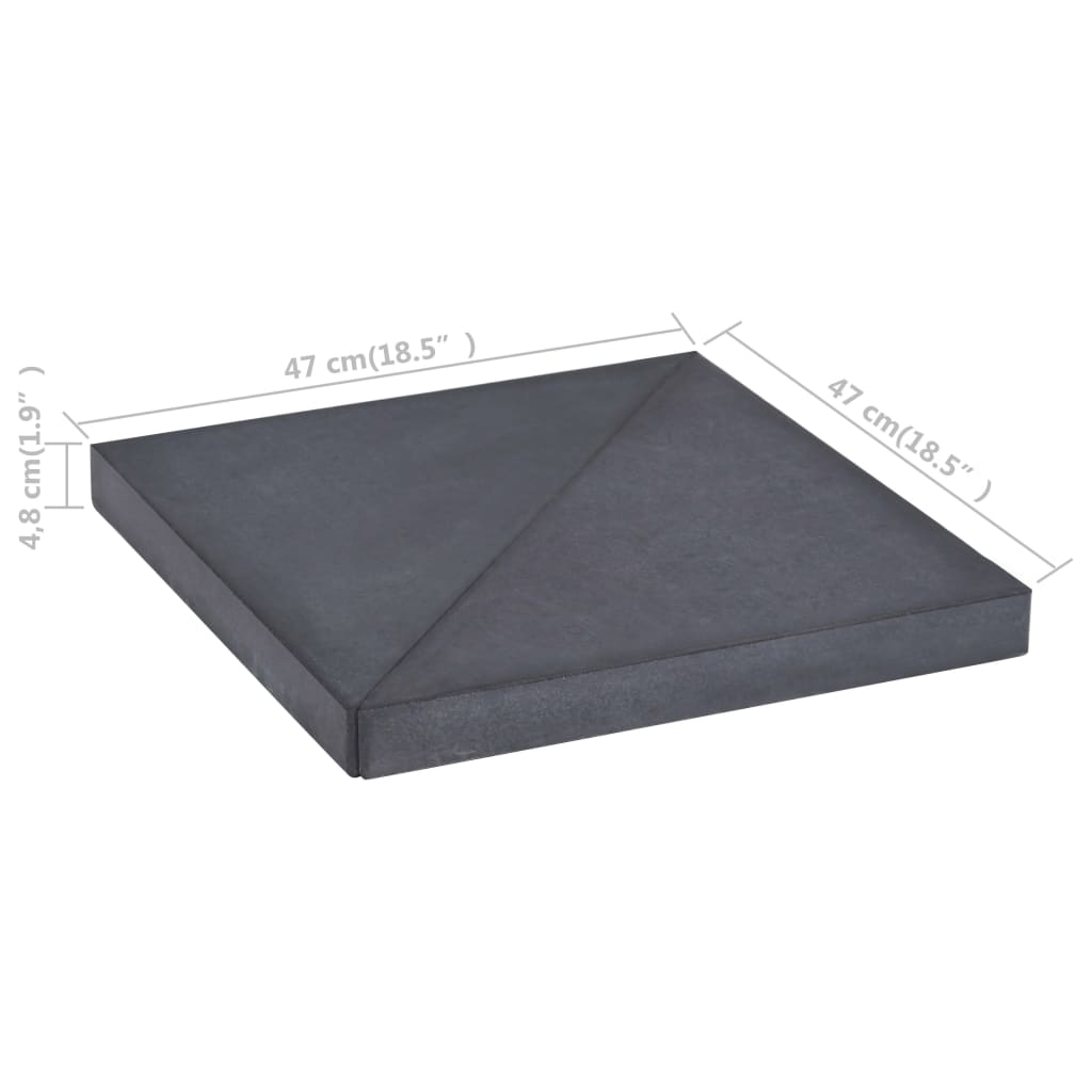 Vektplate for parasoll svart granitt firkantet 15 kg