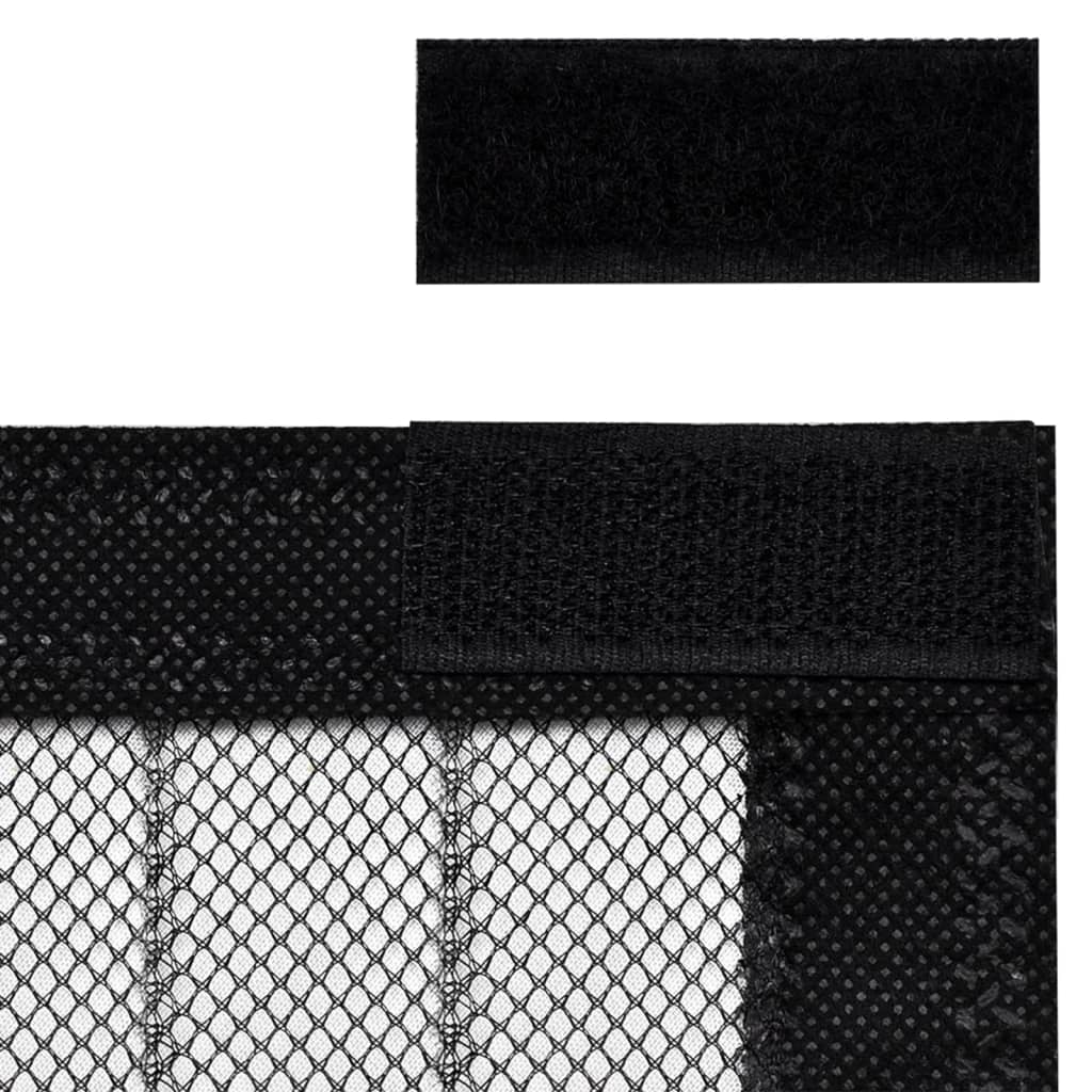 Insektsgardiner for dør 2 stk med magnetblokker svart 200x80 cm
