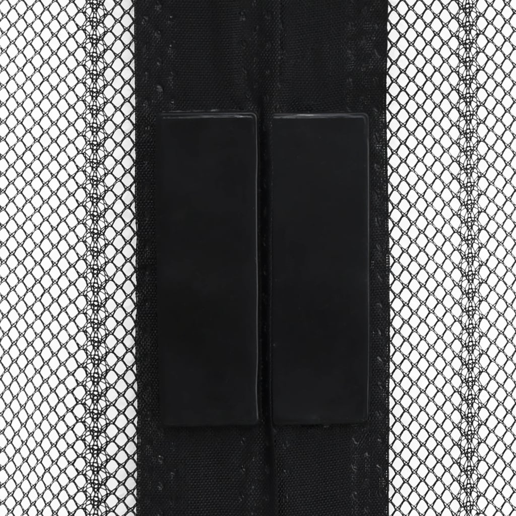 Insektsgardiner for dør 2 stk med magnetblokker svart 230x160cm