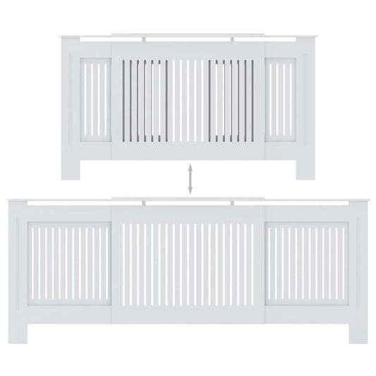 MDF Radiatordeksel 205 cm hvit vidaXL
