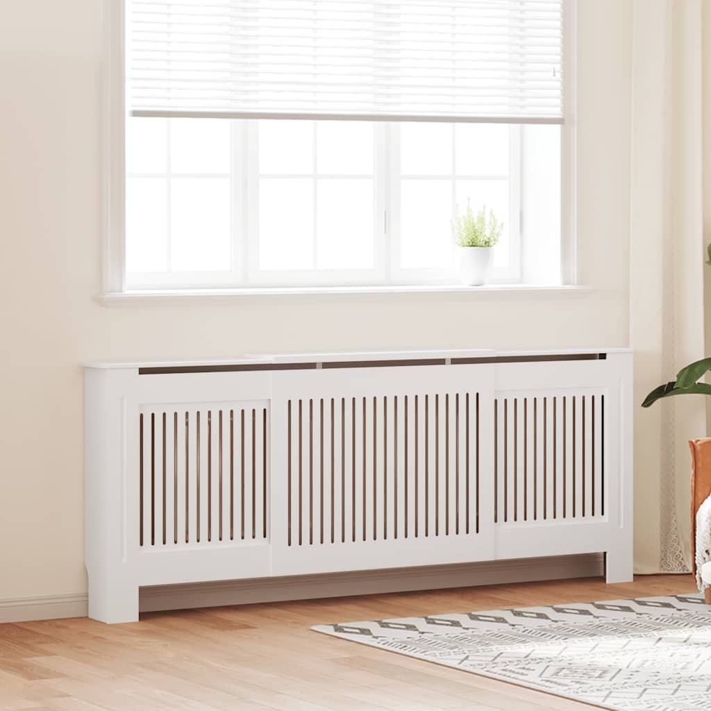 MDF Radiatordeksel 205 cm hvit vidaXL