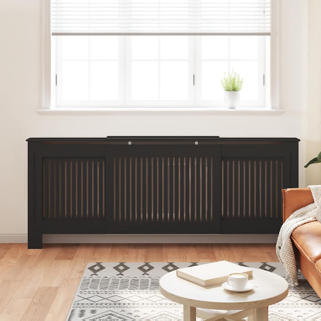 Radiatordeksel konstruert tre svart 205 cm