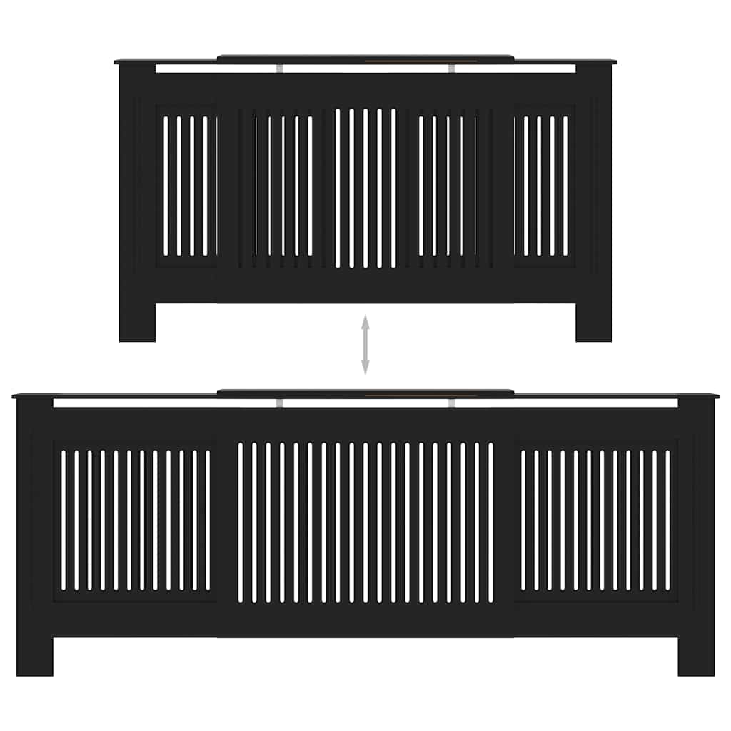 Radiatordeksel konstruert tre svart 205 cm