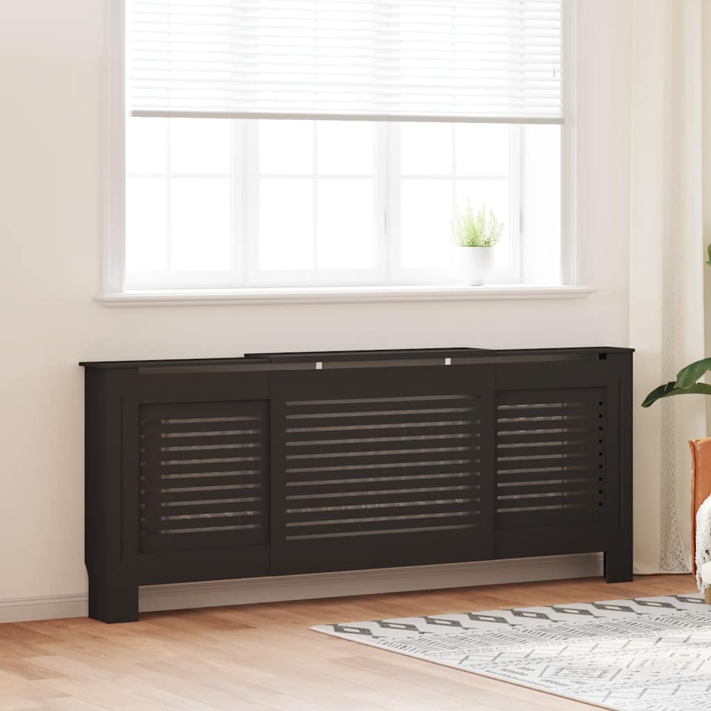 Radiatordeksel MDF svart 205 cm