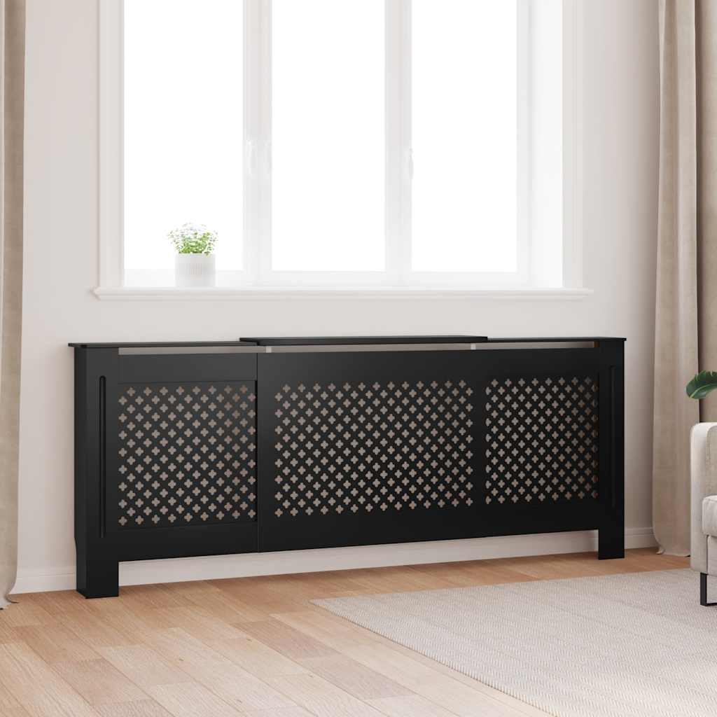 Radiatordeksel MDF svart 205 cm