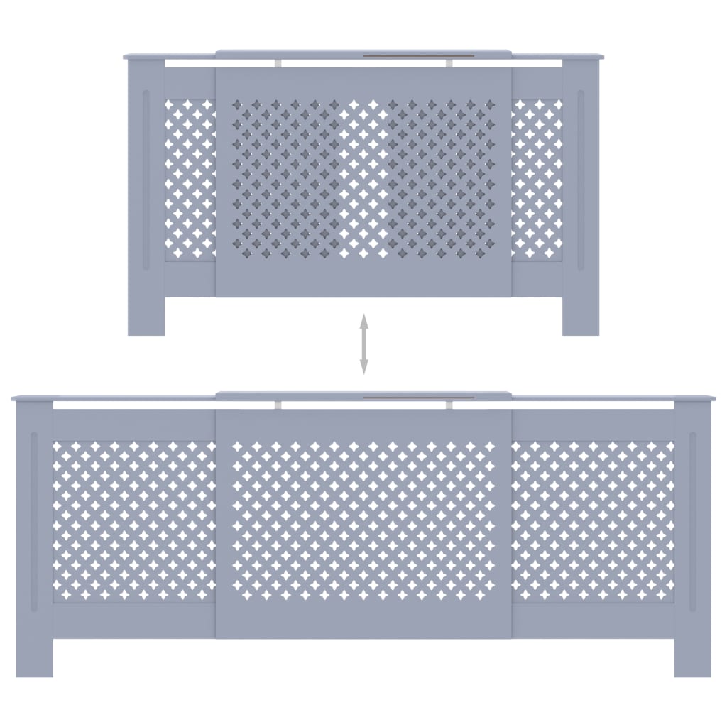 Radiatordeksel MDF grå 205 cm