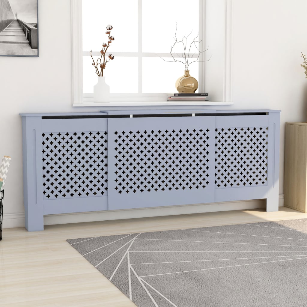 Radiatordeksel MDF grå 205 cm