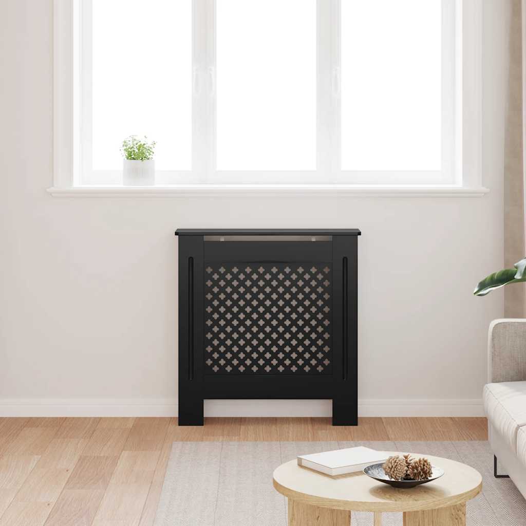 Radiatordeksel MDF svart 78 cm