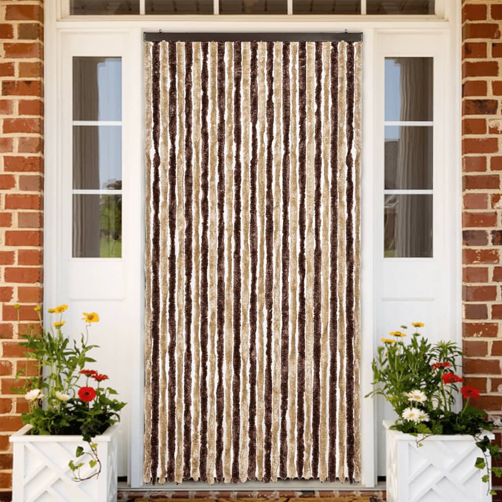 Insektgardin beige og lysebrun 118x220 cm chenille