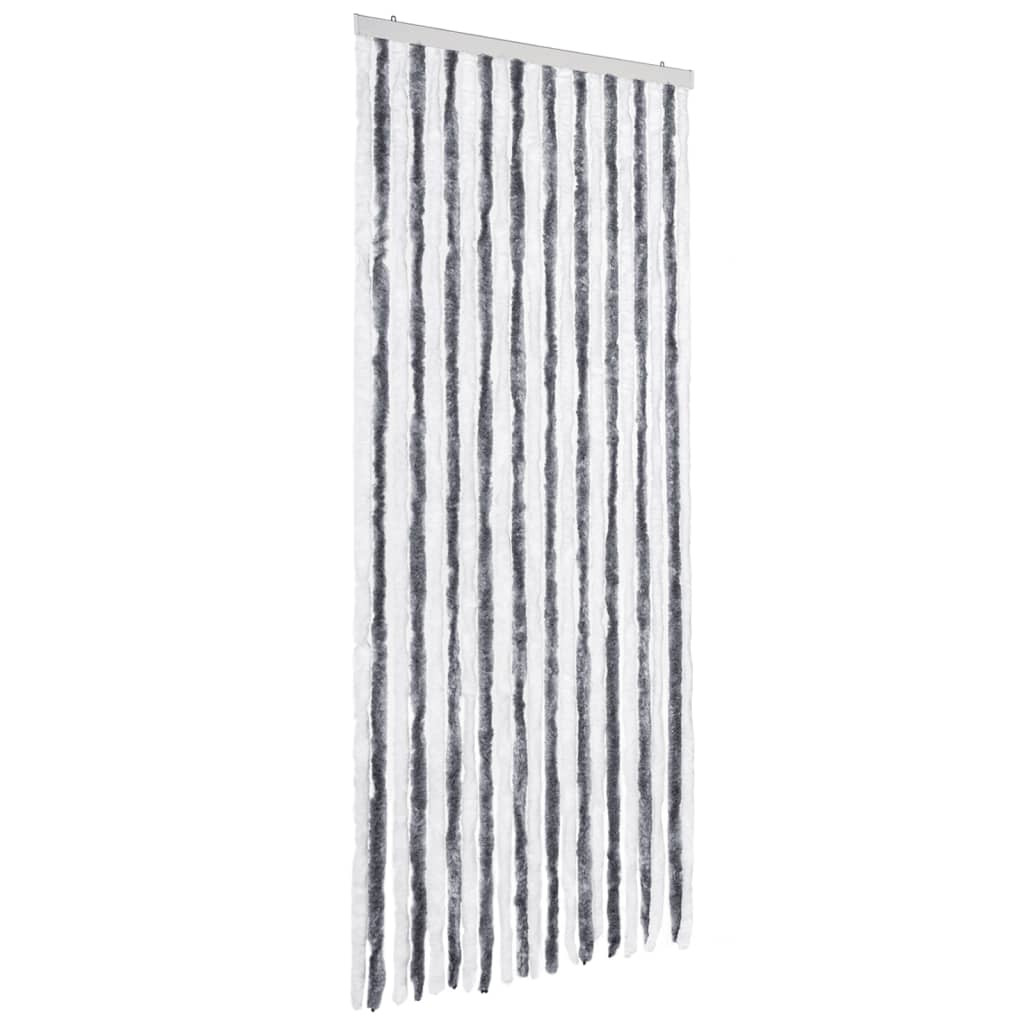 Insektgardin grå og hvit 90x200 cm chenille