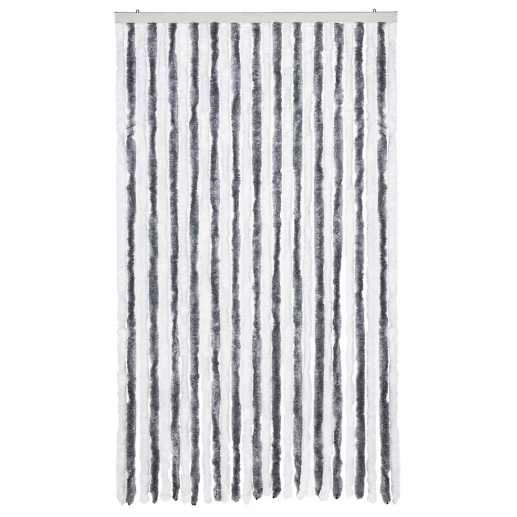 Insektgardin grå og hvit 118x220 cm chenille