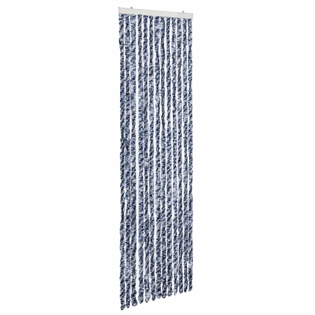 Insektgardin blå og hvit 56x200 cm chenille