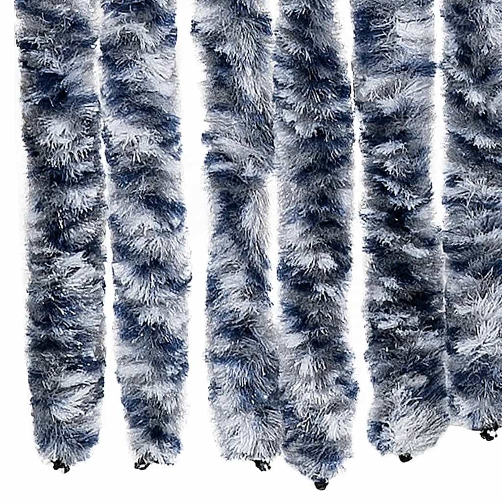 Insektgardin blå og hvit 56x200 cm chenille